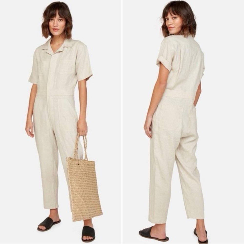 Mate The Label Sage Olive Green Women's Linen Jumpsuit